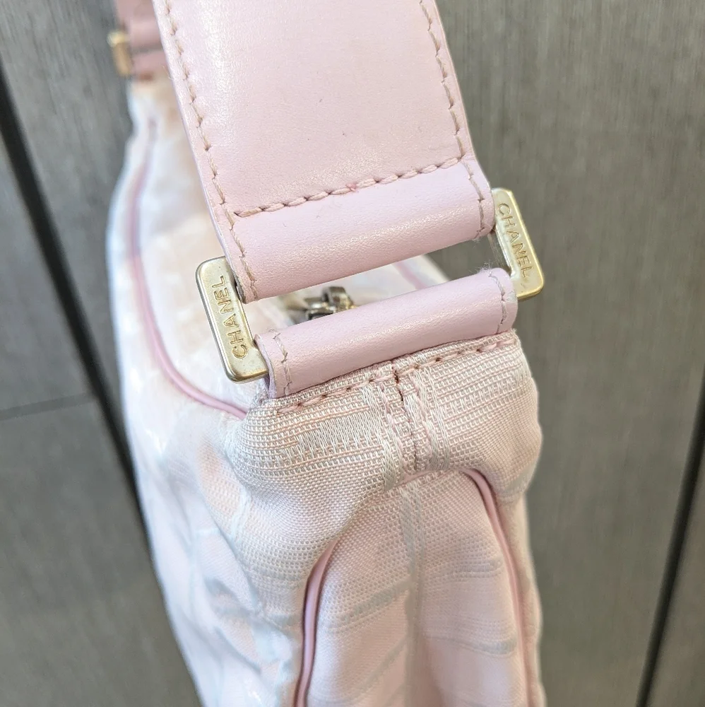 Chanel CC Travel Line Nylon Shoulder Bag (baby pink) 💗 - Picture 7 of 17